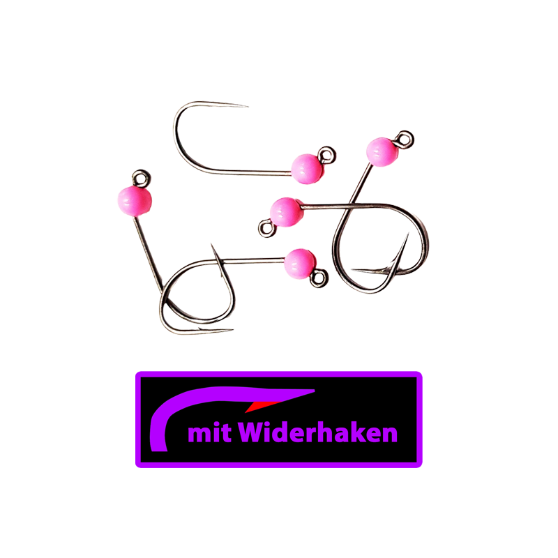 ASB Tackle - Tungsten Jig Hook - Micro Barb - Fluo Pink