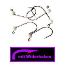 ASB Tackle - Tungsten Jig Hook - Mirco Barb - Weiß Glow