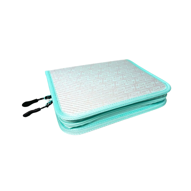 Rodio Craft RC Spoon Carbon Wallet Large Silver Turquoise Logo