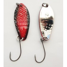 Trout Spoon XVII - 2,7g - schwarz-rot-glitter/silber